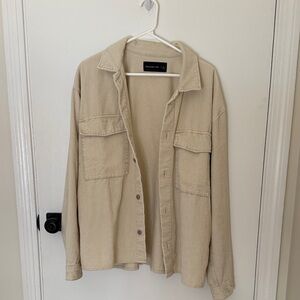Abercrombie & Fitch Men's Beige Corduroy Shirt Jacket